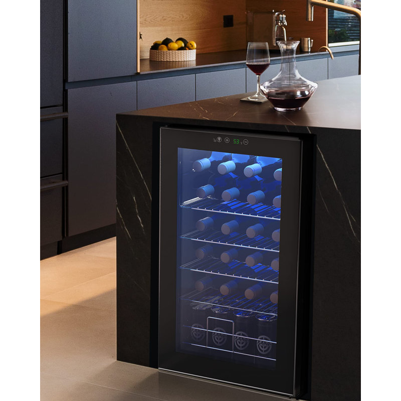 Furnimics 17.7'' 24 Bottle Single Zone Freestanding Wine Refrigerator